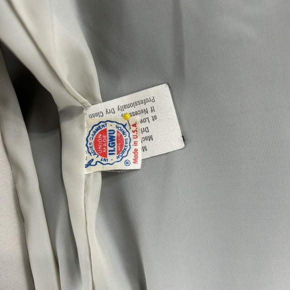 Classic Navy Blue Gray Trim Button Front Women's Trench Coat Jacket Made in USA - Picture 11 of 15